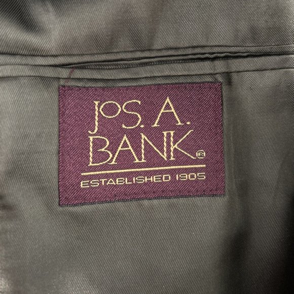 VTG Jos A Bank Business Express 100% Wool Green/Blue Check Blazer Jacket 43R - Picture 9 of 11